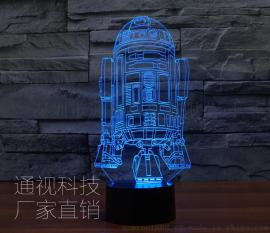 外贸爆款星际迷航战舰LED视觉灯 3D创意七彩氛围立体灯